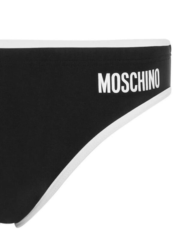 Moschino Zwembroek met logoprint - Zwart