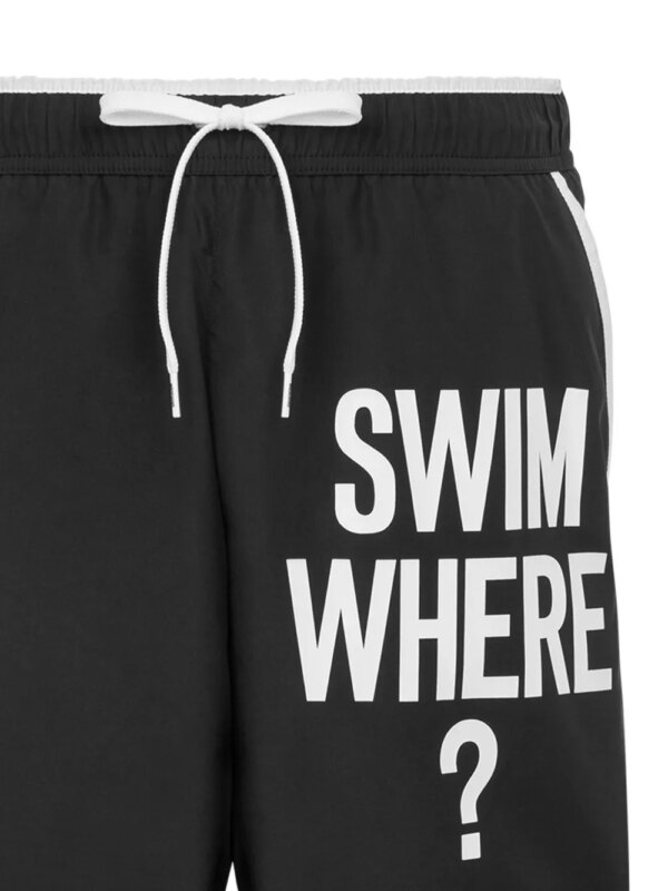 Moschino Zwembroek met logoprint - Zwart