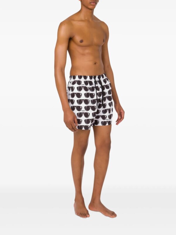 Moschino Zwembroek met grafische print - Wit