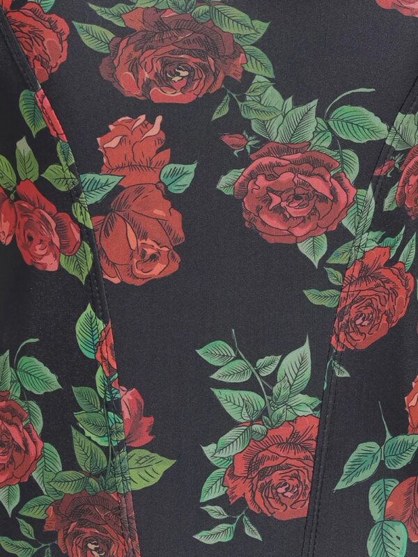 Amir Slama Badpak met roosprint - Zwart