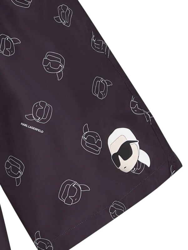 Karl Lagerfeld Zwembroek met all-over Ikon-print - Zwart