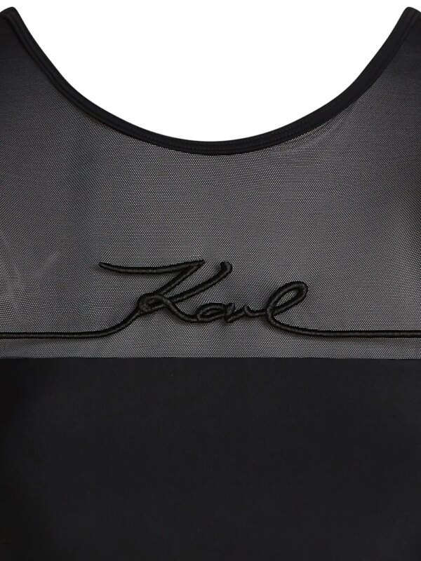 Karl Lagerfeld Bikinitop met geborduurd logo - Zwart