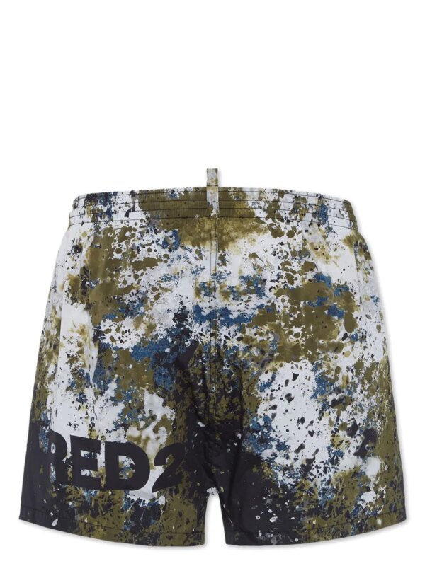 DSQUARED2 Canadian zwembroek met camouflageprint - Wit