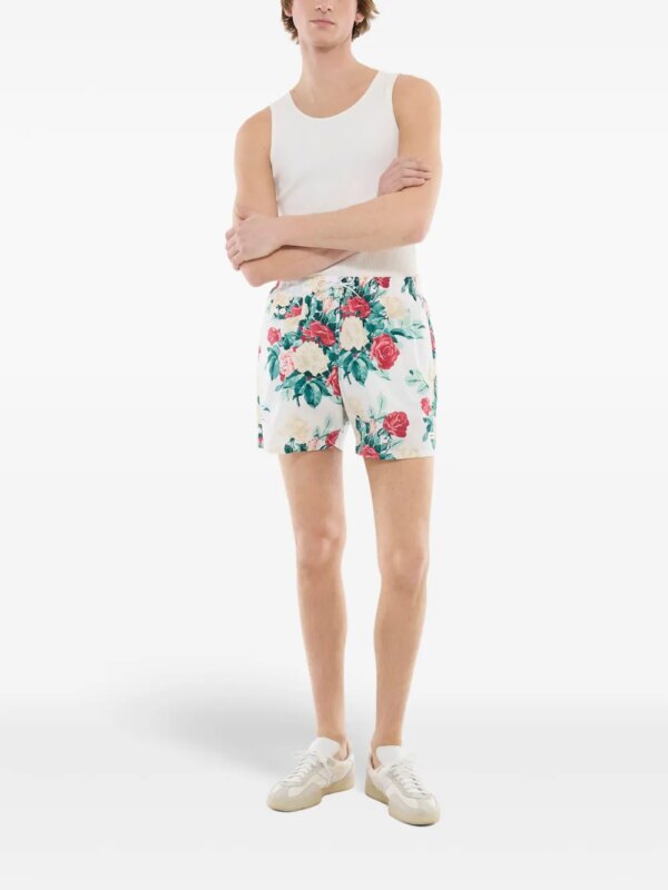 FURSAC Zwembroek met bloemenprint - Wit