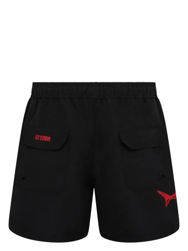 Let's Swim Zwembroek met haaiprint - Zwart