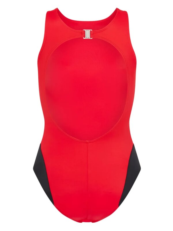Let's Swim Badpak met open rug - Rood