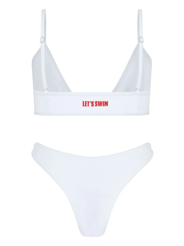 Let's Swim Bikinitop met haaienlogo - Wit