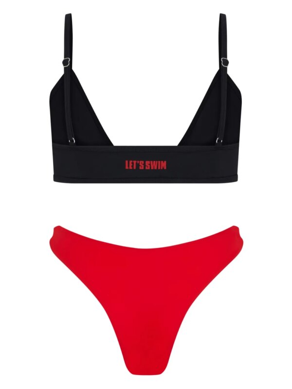 Let's Swim Bikinitop met haaienlogo - Zwart
