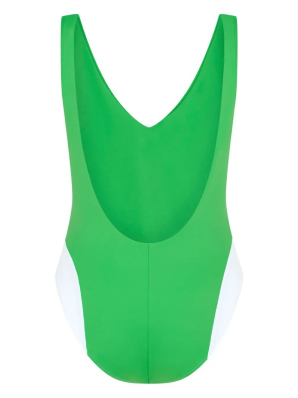 Let's Swim Badpak met watervalhals en V-hals - Groen