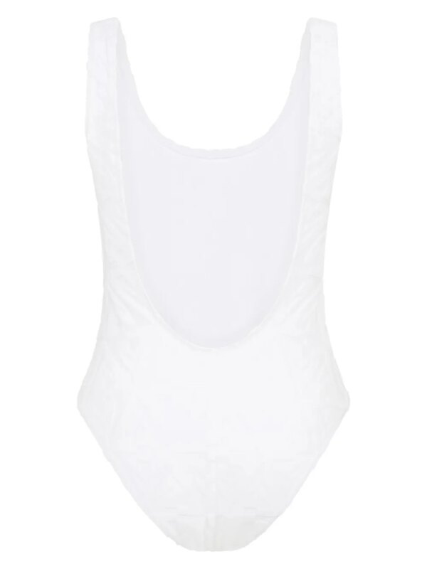 Let's Swim Badpak met jacquard - Wit