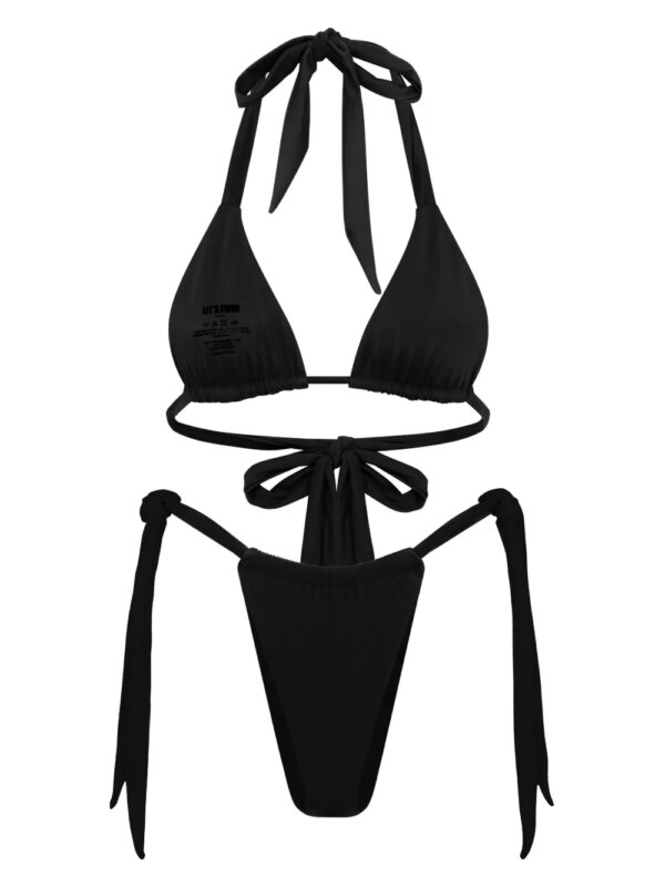 Let's Swim Bikinislip met gestrikte zijkant - Zwart