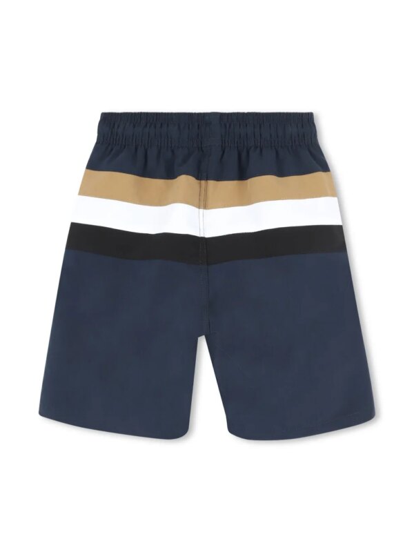 BOSS Kidswear Gestreepte zwembroek - Blauw