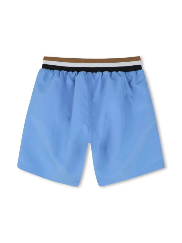 BOSS Kidswear Zwembroek met gestreepte afwerking - Blauw