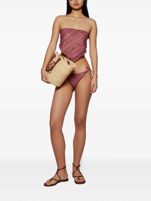 Oséree Strapless gestreepte bikini - Roze