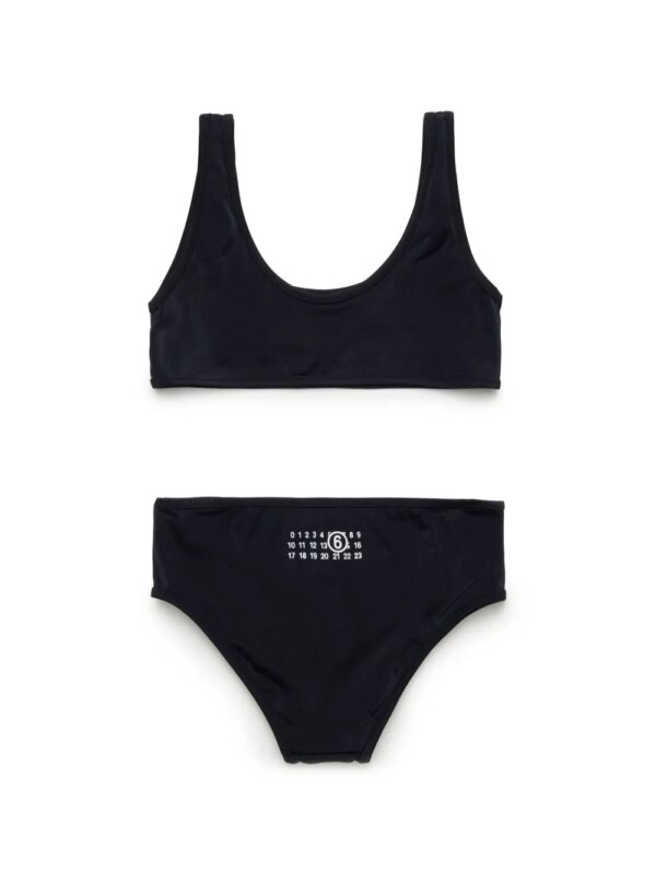 MM6 Maison Margiela Kids Bikini met logoprint - Zwart