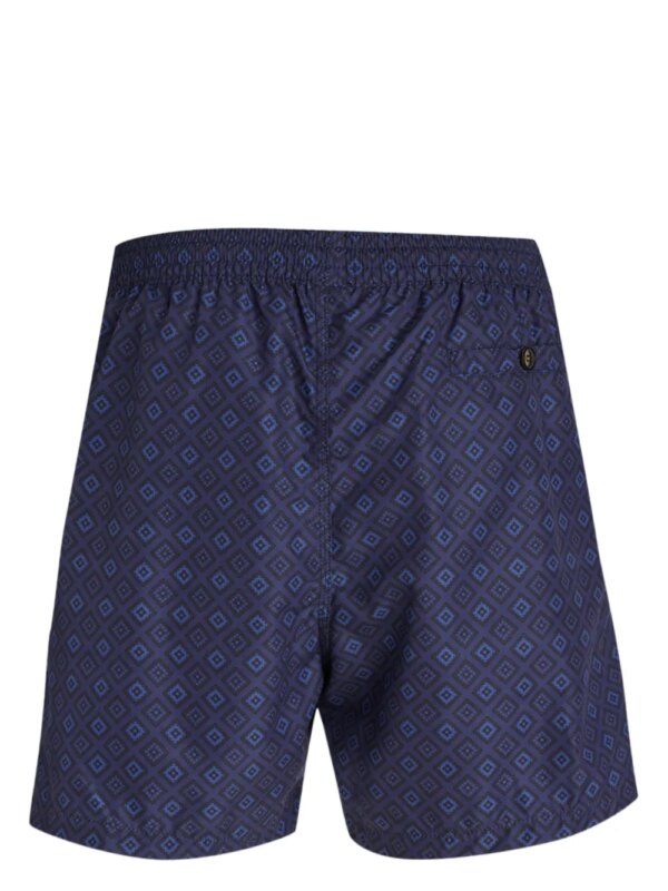 4FF Zwembroek met geometrische print - Blauw