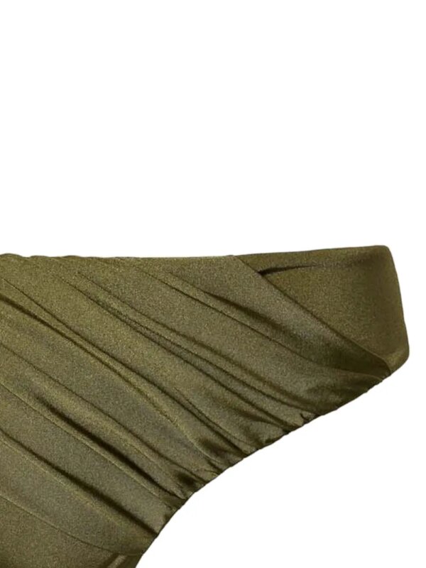 TWINSET Geplooide bikinislip - Groen