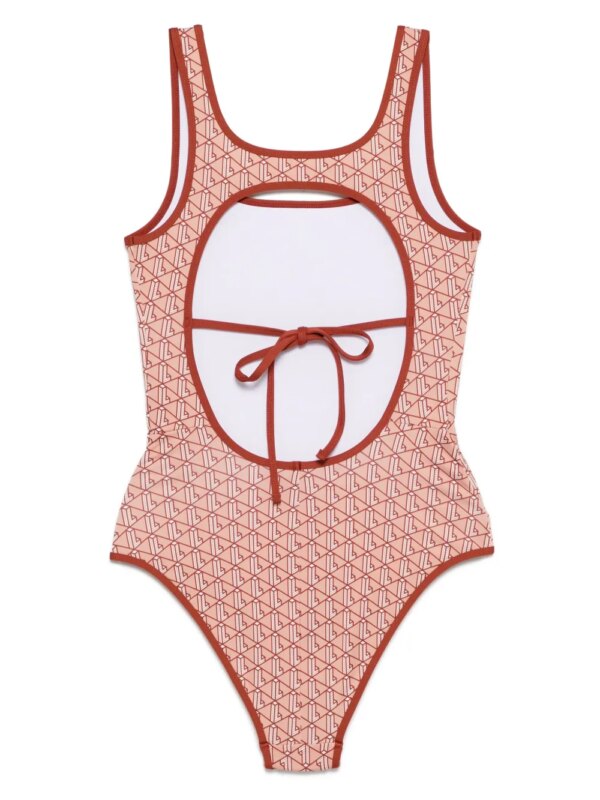 Lacoste Badpak met print - Bruin