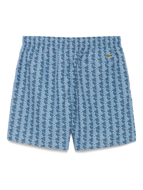 Lacoste Zwembroek met monogram-print - Blauw