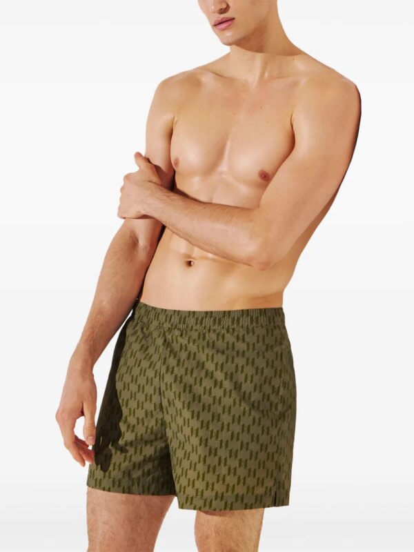 Karl Lagerfeld Zwembroek met monogramprint - Groen