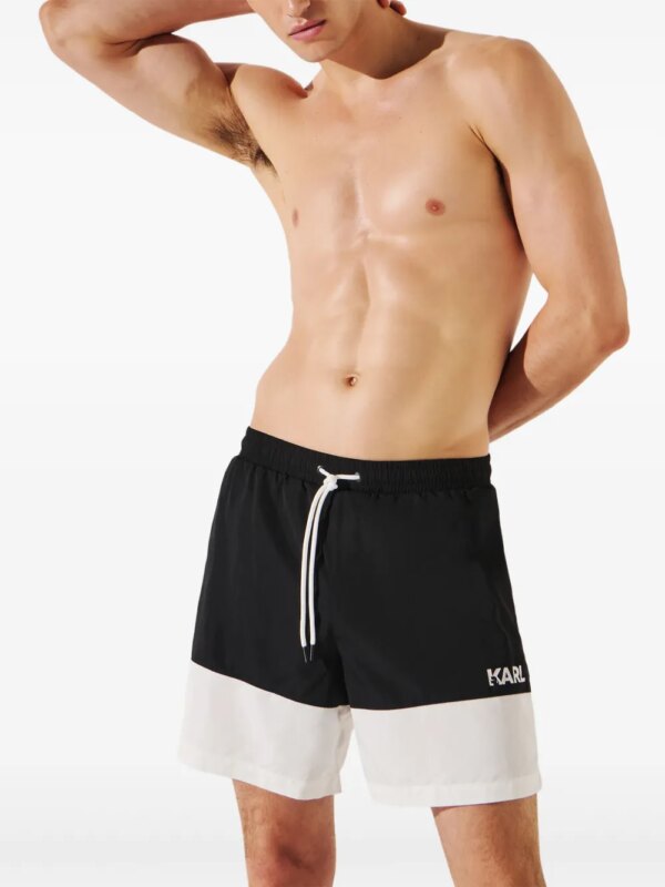 Karl Lagerfeld Zwembroek met colourblocking - Zwart