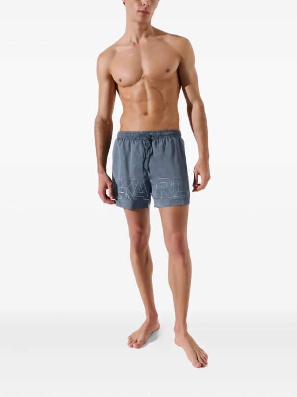 Karl Lagerfeld Zwembroek met logoprint - Blauw