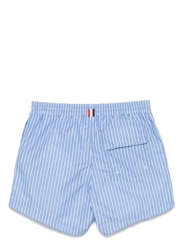 Thom Browne Zwembroek met krijtstreep - Blauw
