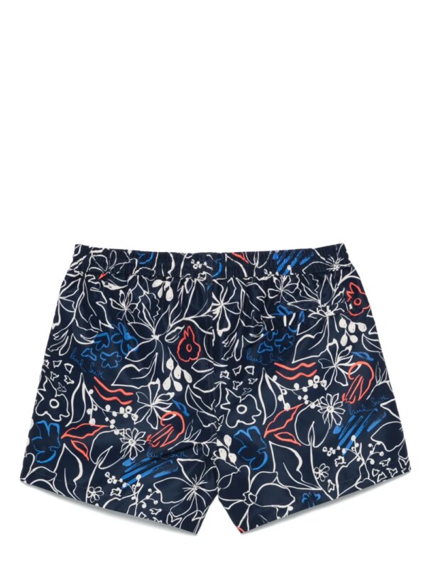 Paul Smith Zwembroek met bloemenprint - Blauw
