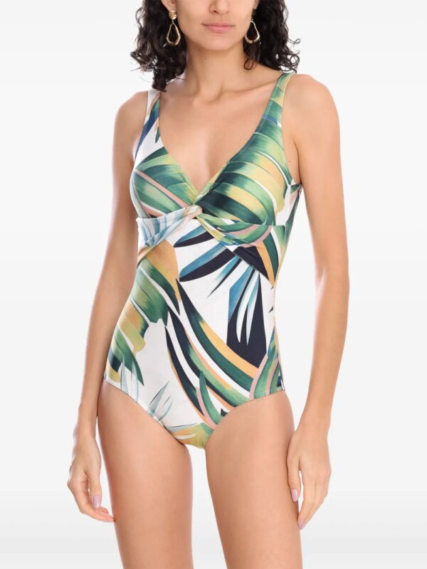 Lygia & Nanny Badpak met bloemenprint - Groen