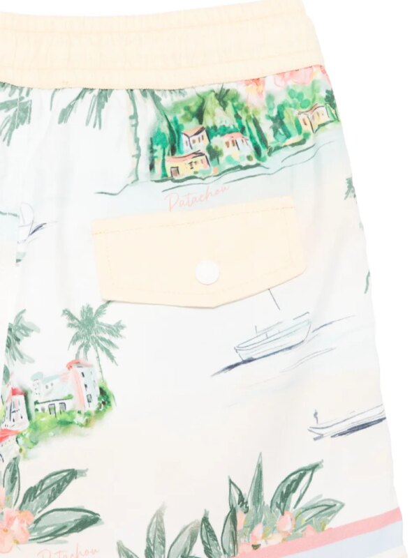 Patachou Zwembroek met landschapsprint - Geel