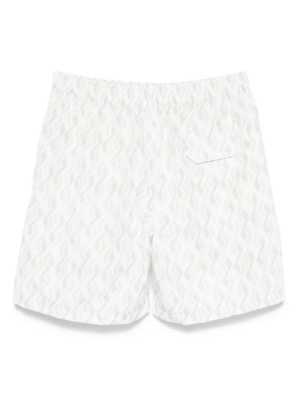 Eleventy Zwembroek met grafische print - Wit