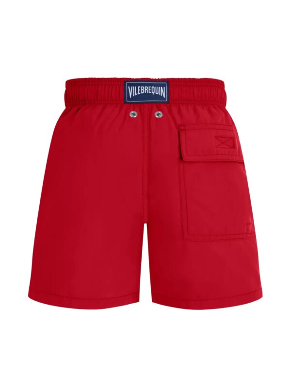 Vilebrequin Kids Zwembroek met logopatch - Rood