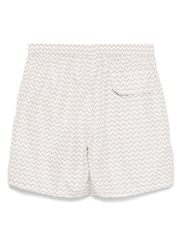 Eleventy Zwembroek met chevron print - Beige