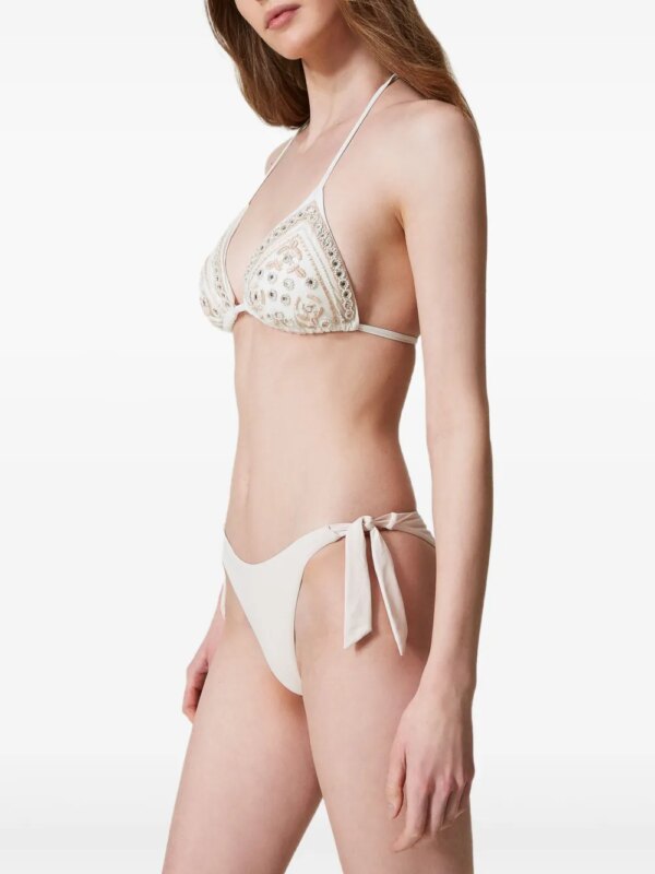 TWINSET Bikinislip met gestrikte zijkanten - Beige