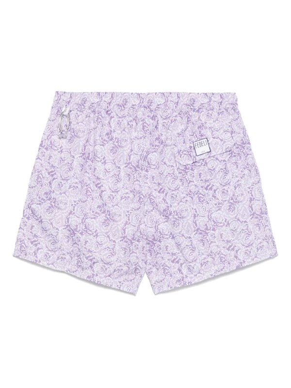 Fedeli Zwembroek met bloemenprint - Paars
