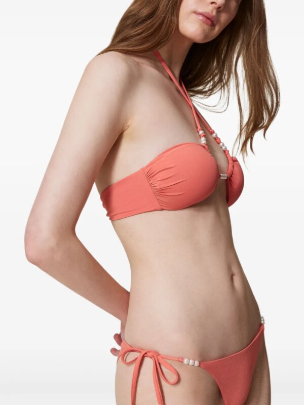 TWINSET Bikinitop verfraaid met imitatieparels - Oranje