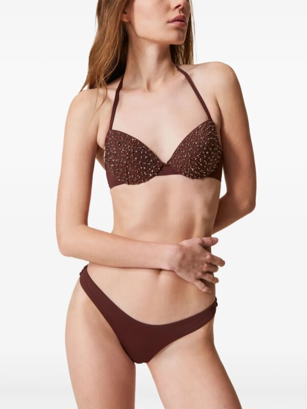 TWINSET Bikinitop met borduurwerk - Bruin