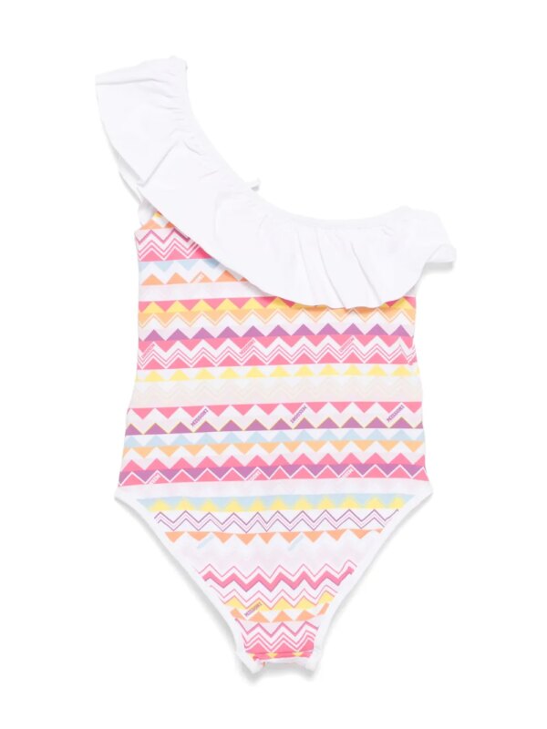 Missoni Kids Badpak met zigzag patroon - Wit