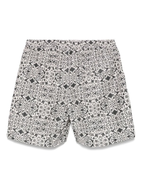 Eleventy Zwembroek met bloemenprint - Zwart