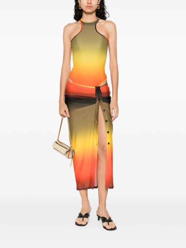 The Attico Badpak met ombré-effect - Groen