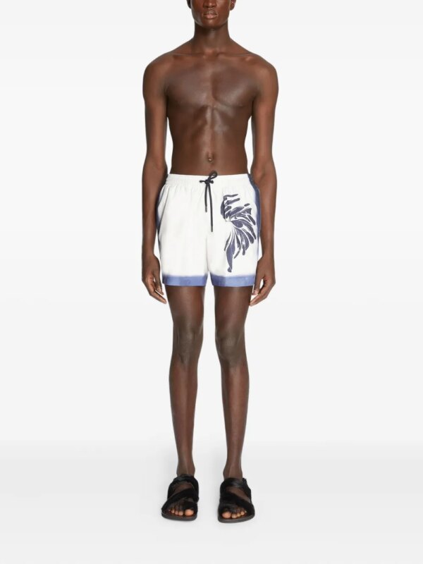 DRIES VAN NOTEN Zwembroek met print - Wit