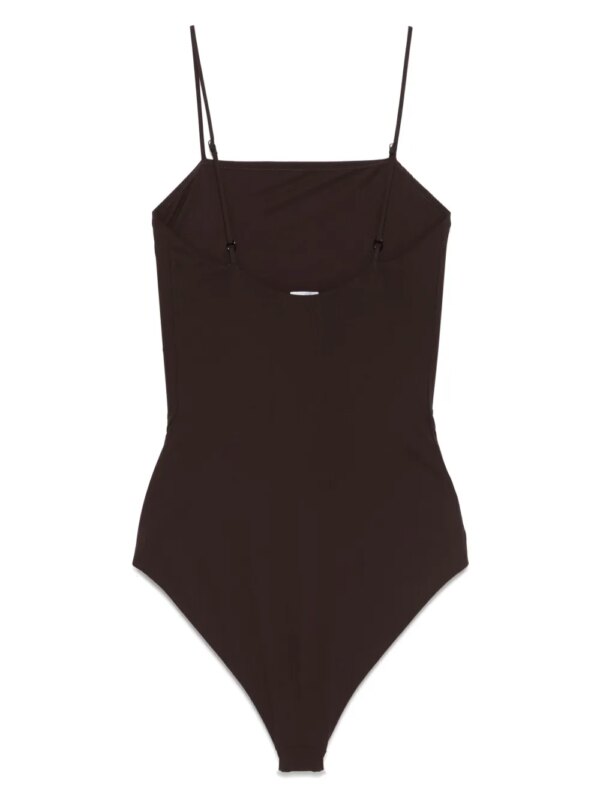 Jil Sander Badpak met geborduurd logo - Bruin