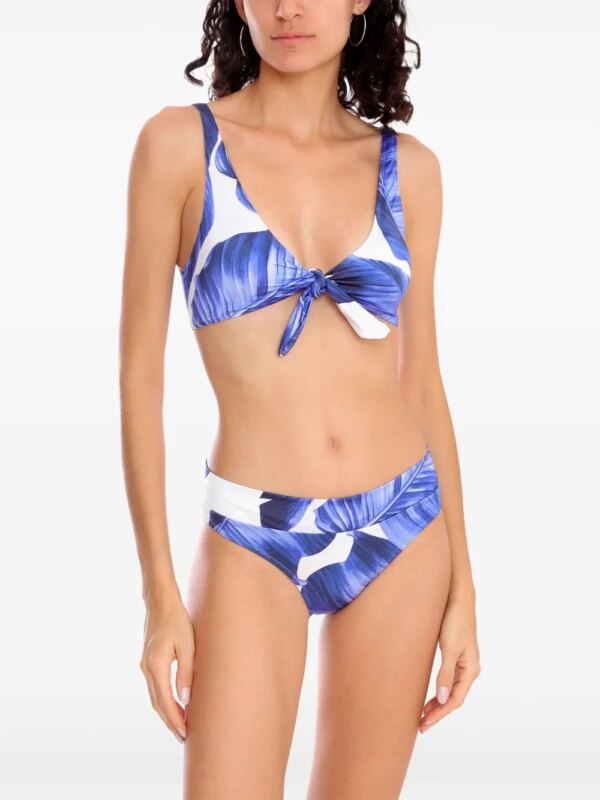 Brigitte Bikini met bladerprint - Blauw