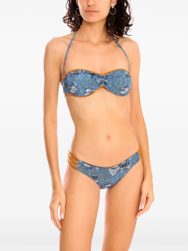 Brigitte Bikini met denim print - Blauw