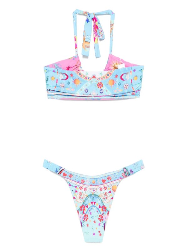 Camilla Omkeerbare bikini met print - Blauw
