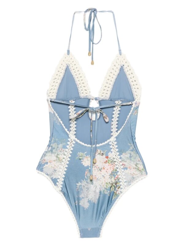 ZIMMERMANN Cascadian badpak met gehaakt detail - Blauw