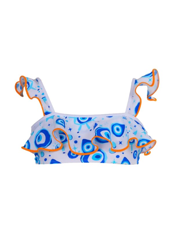 Nessi Byrd Kids Bikini met boze oog-print - Wit