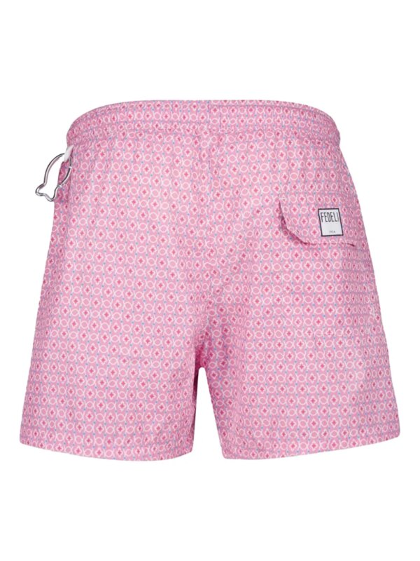 Fedeli Zwembroek met elastische tailleband en patroon - Roze