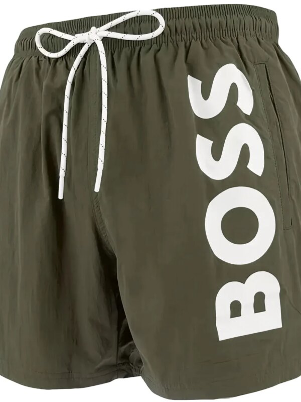 HUGO Zwembroek met logoprint - Groen