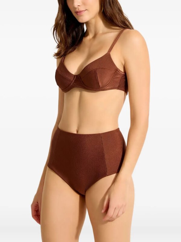 Lenny Niemeyer Taca geribbelde triangel bikinitop - Bruin